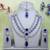 Blue rhodium premium designer american diamond and stone work necklace set