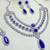 Blue rhodium premium designer american diamond and stone work necklace set