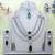 Green rhodium premium designer american diamond and stone work necklace set