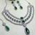 Green rhodium premium designer american diamond and stone work necklace set