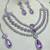 Purple rhodium premium designer american diamond and stone work necklace set