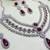 Maroon rhodium premium designer american diamond and stone work necklace set
