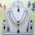Green rhodium premium designer american diamond and stone work necklace set