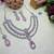 Pink rhodium premium designer american diamond and stone work necklace set