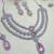 Pink rhodium premium designer american diamond and stone work necklace set