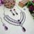 Purple rhodium premium designer american diamond and stone work necklace set