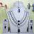 Blue rhodium premium designer american diamond and stone work necklace set