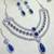Blue rhodium premium designer american diamond and stone work necklace set