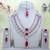 Pink rhodium premium designer american diamond and stone work necklace set