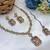 Gold yellow gold premium designer american diamond and stone work necklace set