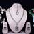 Blue yellow gold premium designer american diamond and stone work necklace set