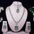 Green yellow gold premium designer american diamond and stone work necklace set