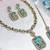 Green yellow gold premium designer american diamond and stone work necklace set