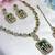 Green yellow gold premium designer american diamond and stone work necklace set
