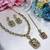 Green yellow gold premium designer american diamond and stone work necklace set