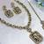 Green yellow gold premium designer american diamond and stone work necklace set