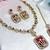 Maroon yellow gold premium designer american diamond and stone work necklace set