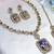 Blue yellow gold premium designer american diamond and stone work necklace set