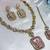 Pink yellow gold premium designer american diamond and stone work necklace set