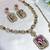 Purple yellow gold premium designer american diamond and stone work necklace set