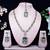 Blue yellow gold premium designer american diamond and stone work necklace set