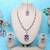 Blue rose gold premium designer american diamond and stone work necklace set