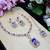 Blue rose gold premium designer american diamond and stone work necklace set