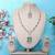 Green rose gold premium designer american diamond and stone work necklace set