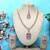 Purple rose gold premium designer american diamond and stone work necklace set