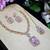 Purple rose gold premium designer american diamond and stone work necklace set