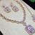 Purple rose gold premium designer american diamond and stone work necklace set