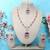Maroon rose gold premium designer american diamond and stone work necklace set