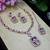 Maroon rose gold premium designer american diamond and stone work necklace set