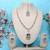 Green rose gold premium designer american diamond and stone work necklace set