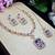 Blue rose gold premium designer american diamond and stone work necklace set