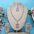 Pink rose gold premium designer american diamond and stone work necklace set
