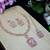 Pink rose gold premium designer american diamond and stone work necklace set