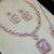 Pink rose gold premium designer american diamond and stone work necklace set