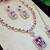 Purple rose gold premium designer american diamond and stone work necklace set