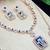 Blue rose gold premium designer american diamond and stone work necklace set