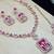 Pink rose gold premium designer american diamond and stone work necklace set