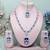 Blue rhodium premium designer american diamond and stone work necklace set