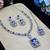 Blue rhodium premium designer american diamond and stone work necklace set