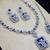 Blue rhodium premium designer american diamond and stone work necklace set