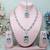 Green rhodium premium designer american diamond and stone work necklace set