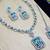 Green rhodium premium designer american diamond and stone work necklace set