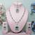 Green rhodium premium designer american diamond and stone work necklace set