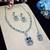 Green rhodium premium designer american diamond and stone work necklace set