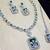 Green rhodium premium designer american diamond and stone work necklace set