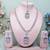 Purple rhodium premium designer american diamond and stone work necklace set